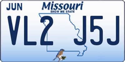 MO license plate VL2J5J
