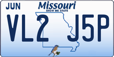 MO license plate VL2J5P