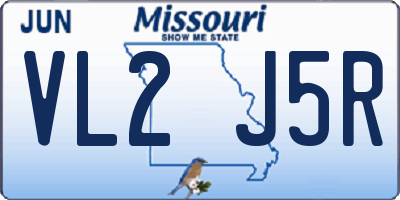 MO license plate VL2J5R