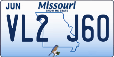 MO license plate VL2J6O