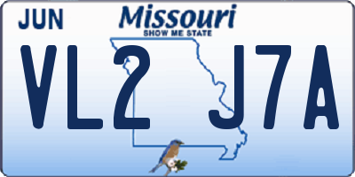 MO license plate VL2J7A