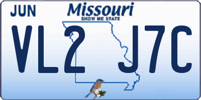 MO license plate VL2J7C
