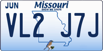 MO license plate VL2J7J