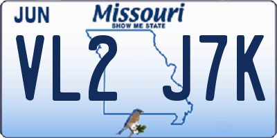 MO license plate VL2J7K