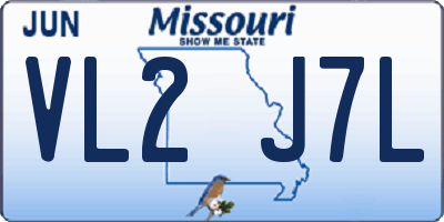 MO license plate VL2J7L
