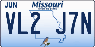 MO license plate VL2J7N