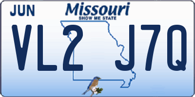 MO license plate VL2J7Q