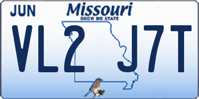 MO license plate VL2J7T