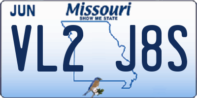 MO license plate VL2J8S