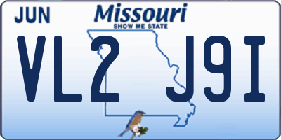 MO license plate VL2J9I
