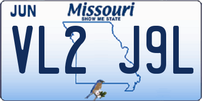 MO license plate VL2J9L