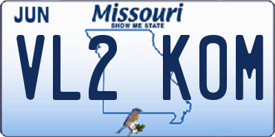 MO license plate VL2K0M
