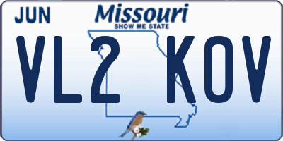 MO license plate VL2K0V