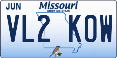 MO license plate VL2K0W