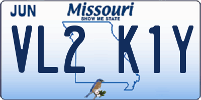 MO license plate VL2K1Y