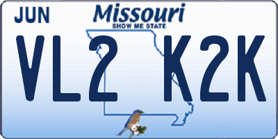 MO license plate VL2K2K