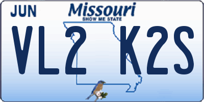 MO license plate VL2K2S