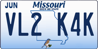 MO license plate VL2K4K