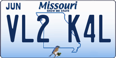 MO license plate VL2K4L