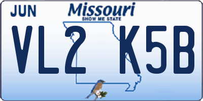 MO license plate VL2K5B