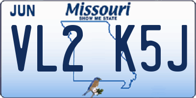 MO license plate VL2K5J