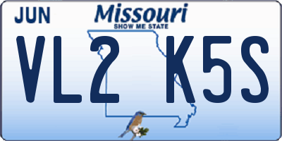 MO license plate VL2K5S
