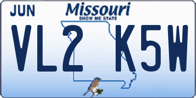 MO license plate VL2K5W