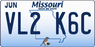 MO license plate VL2K6C