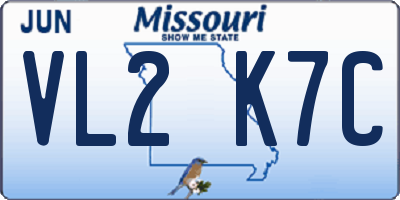 MO license plate VL2K7C