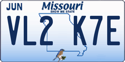 MO license plate VL2K7E