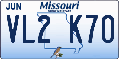 MO license plate VL2K7O