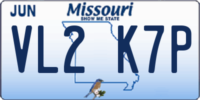 MO license plate VL2K7P