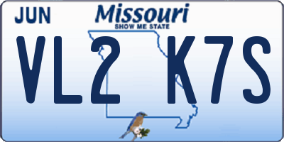 MO license plate VL2K7S