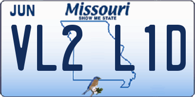 MO license plate VL2L1D