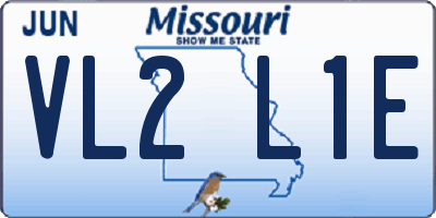 MO license plate VL2L1E