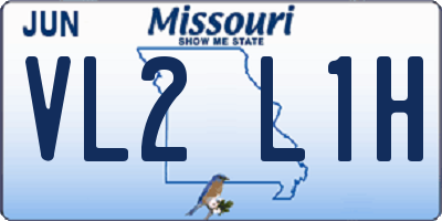 MO license plate VL2L1H