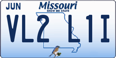 MO license plate VL2L1I