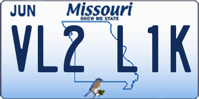 MO license plate VL2L1K