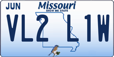 MO license plate VL2L1W
