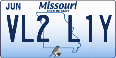 MO license plate VL2L1Y