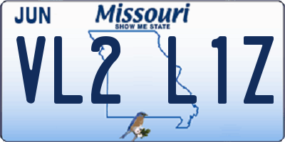 MO license plate VL2L1Z