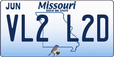 MO license plate VL2L2D