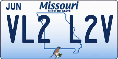 MO license plate VL2L2V