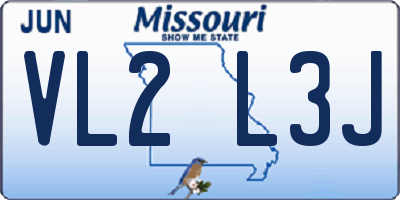 MO license plate VL2L3J