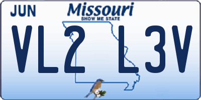 MO license plate VL2L3V