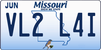 MO license plate VL2L4I
