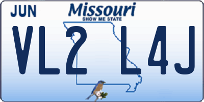 MO license plate VL2L4J