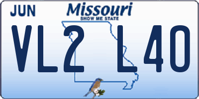 MO license plate VL2L4O