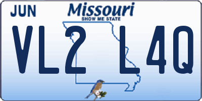 MO license plate VL2L4Q