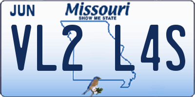 MO license plate VL2L4S